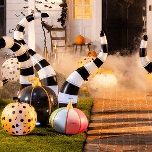 FUNBOY’s Light-Up Inflatable Yard Snakes Halloween Lawn Snake Light Up, 3 Pack